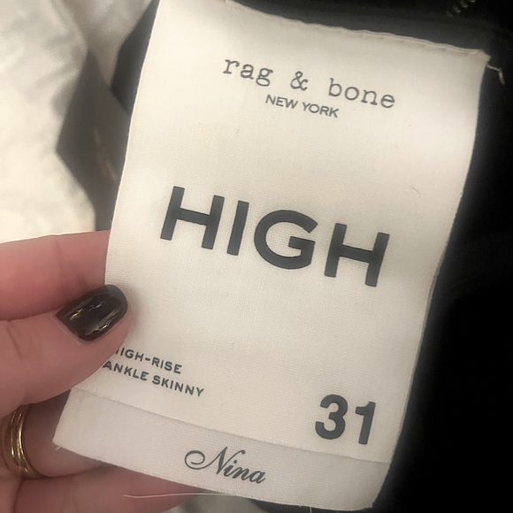 rag & bone Nina High-Rise Ankle Skinny - No Fade Black *NWT* - Picture 7 of 9